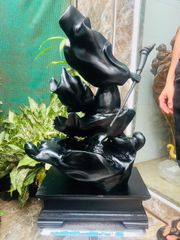 Tượng Phật - Đạt Ma Gỗ Mun Sừng Khánh Hòa Cao 62cm