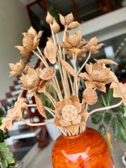 Bình Hoa Sen Gỗ Ngọc Am Bình Hương Đỏ Cao 142cm