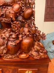Tượng Phật - Di Lặc Gánh Đào Cao 155 Gỗ Hương Gia Lai
