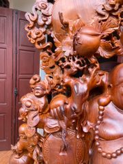 Tượng Phật - Di Lặc Gánh Đào Cao 155 Gỗ Hương Gia Lai