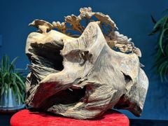 Tượng Phong Thuỷ - Nhân Sâm Gỗ Ngọc Am Cao  57cm