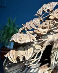 Tượng Phong Thuỷ - Nhân Sâm Gỗ Ngọc Am Cao  57cm