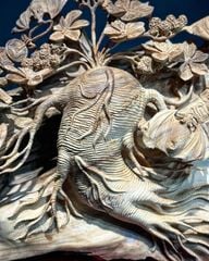 Tượng Phong Thuỷ - Nhân Sâm Gỗ Ngọc Am Cao  57cm
