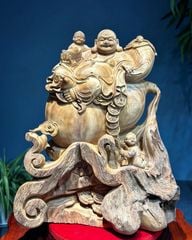 Tượng Phật - Di Lặc Nhị Phúc Gỗ Ngọc Am Cao 61