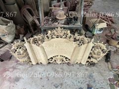 Cuốn Thư Câu Đối Gỗ Gụ Lào Song Long Dát Vàng Theo Yêu Cầu Kích Thước Cuốn Thư 175*69*4- Câu Đối Kt 175*28*4 Chữ Việt