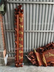 Cuốn Thư Câu Đối Gỗ Gụ Song Long Dát Vàng Theo Yêu Cầu Kích Thước Cuốn Thư 197*87*4 - Câu Đối 197*28*4 Nội Dung Yêu Cầu