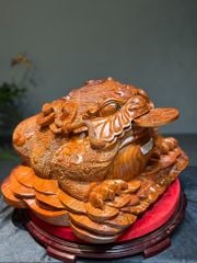 Tượng Cóc Thiềm Thừ Gỗ Cẩm trắc Paodosa  Nguyên khối  Kt cao 27 ngang 41 sâu 35