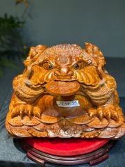 Tượng Cóc Thiềm Thừ Gỗ Cẩm trắc Paodosa  Nguyên khối  Kt cao 27 ngang 41 sâu 35