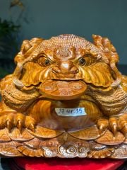 Tượng Cóc Thiềm Thừ Gỗ Cẩm trắc Paodosa  Nguyên khối  Kt cao 27 ngang 41 sâu 35