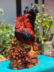 Tượng Linh Vật - Nhất Kê Gỗ Ngọc Am Cao 66, ngang 39 Liền kHối