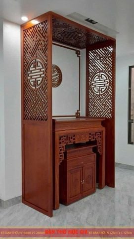 Vách Ngăn Phòng Thờ Chữ Phúc - Gỗ Đục Truyện VN01