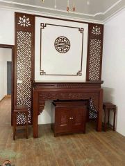 Vách Ngăn Phòng Thờ Chữ Phúc Hoa Sen - Gỗ Đục Truyện VN02