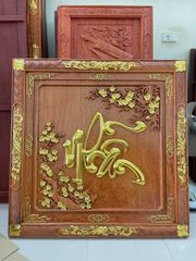 Tranh Chữ Nhẫn -Gỗ Hương Đá- Kích Thước 81 x81 Dày 5cm