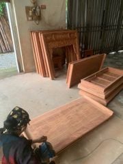 Bàn Thờ Đứng Gỗ Hương Đá Kích Thước Dài 153cm Đục Truyện Sen(M1513)