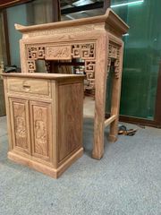 Bàn Thờ Chung Cư- Gỗ Hương Đá Kích Thước Dài 107cm Đục Truyện (M1516)