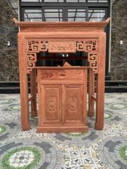 Bàn Thờ Chung Cư- Gỗ Hương Đá Kích Thước Dài 107cm Đục Truyện (M1516)