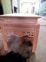 Bàn Thờ Đứng Gỗ Hương Đá Ngang 175cm + Bàn Cơm - Đục Giả Ôsa