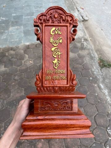 Bài Vị Gia Tiên - Gỗ Hương Đá Cao 48cm