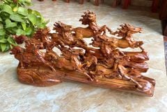 Tượng Linh Vật - Cầu Bát Mã Gỗ Cẩm Kích Thước N60C28S15