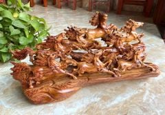 Tượng Linh Vật - Cầu Bát Mã Gỗ Cẩm Kích Thước N60C28S15