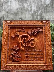 Tranh Chữ Phúc -Gỗ Hương Đá- Kích Thước 81 x81 Dày 5cm