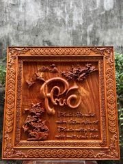 Tranh Chữ Tâm -Gỗ Hương Đá- Kích Thước 81 x81 Dày 5cm