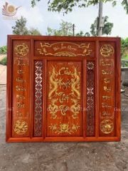 Cửu Huyền Thất Tổ Kích Thước Ngang 127cm, Cao 115cm- Gỗ Hương Đỏ