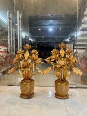 Bình Hoa Sen Gỗ Ngọc Am 21 Bông Kích Thước Cao 90cm, Ngang 62cm (ĐVT: Bình)