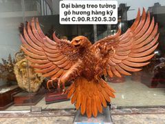 Tượng Linh Vật -  Đại Bàng Treo Tường Gỗ Hương Kích Thước Cao 90cm, Ngang 120cm, Sâu 30cm