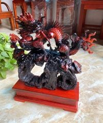 Tượng Linh Vật - Nhất Long Gỗ Trắc Đẹp Kích Thước Ngang 48cm, Cao 43cm, Sâu 10