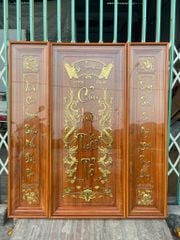 Cửu Huyền Thất Tổ Gỗ Gõ Đỏ - Kích Thước 115 x 127 Cm, Có Kính