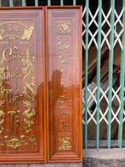 Cửu Huyền Thất Tổ Gỗ Gõ Đỏ - Kích Thước 115 x 127 Cm, Có Kính