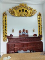 Cuốn Thư Câu Đối Sơn Son Thếp Vàng Mai Hoá Rồng Kích Thước 1m97 Gỗ Hương Đá