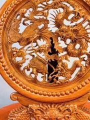 Đĩa Gỗ- Tứ Linh Gỗ Hương Đá Đường Kính 40cm