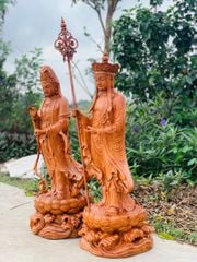 Tượng Phật - Quan Âm Đứng Cao 120cm - Gỗ Hương Đá
