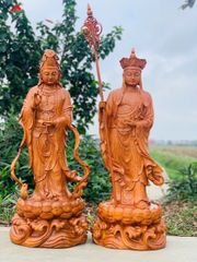 Tượng Phật - Địa Tạng  Đứng Cao 120cm - Gỗ Hương Đá
