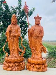 Tượng Phật - Quan Âm Đứng Cao 120cm - Gỗ Hương Đá