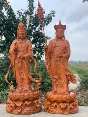 Tượng Phật - Quan Âm Đứng Cao 120cm - Gỗ Hương Đá