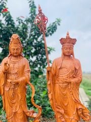 Tượng Phật - Quan Âm Đứng Cao 120cm - Gỗ Hương Đá