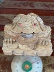 Tượng Cóc Thiềm Thừ Gỗ Ngọc Am Ngang 42cm