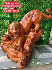 Tượng Linh Vật -  Tượng Hổ Dài 68cm - Gỗ Hương Ta