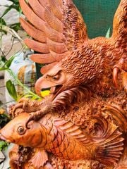 Tượng Linh Vật -  Đại Bàng Săn Mồi Gỗ Hương Ta Cao 79cm