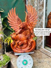 Tượng Linh Vật -  Đại Bàng Săn Mồi Gỗ Hương Ta Cao 79cm