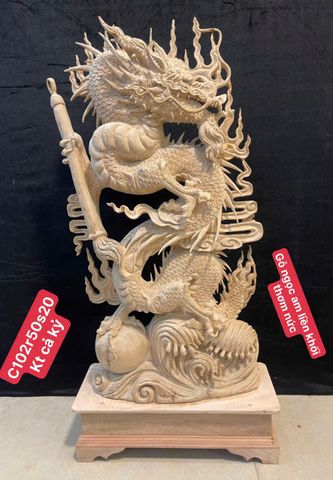 Tượng Linh Vật - Tượng Rồng Gỗ Ngọc Am Cao 102