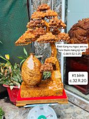 Tượng Phong Thuỷ - Bình Tùng Gỗ Ngọc Am Cao 88cm