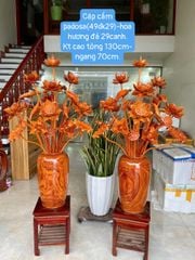 Bình Hoa Sen Gỗ Cẩm Padosa 29 Cành( Bình )
