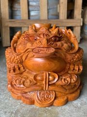 Tượng Cóc Thiềm Thừ Gỗ Hương Đỏ Cao 41cm