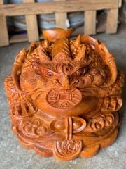 Tượng Cóc Thiềm Thừ Gỗ Hương Đỏ Cao 41cm