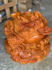 Tượng Cóc Thiềm Thừ Gỗ Hương Đỏ Cao 41cm