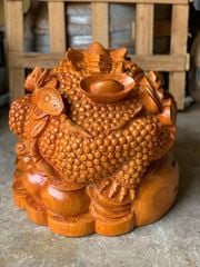 Tượng Cóc Thiềm Thừ Gỗ Hương Đỏ Cao 41cm